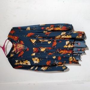 Blu Pepper Multicolor High Low Floral Top Size S